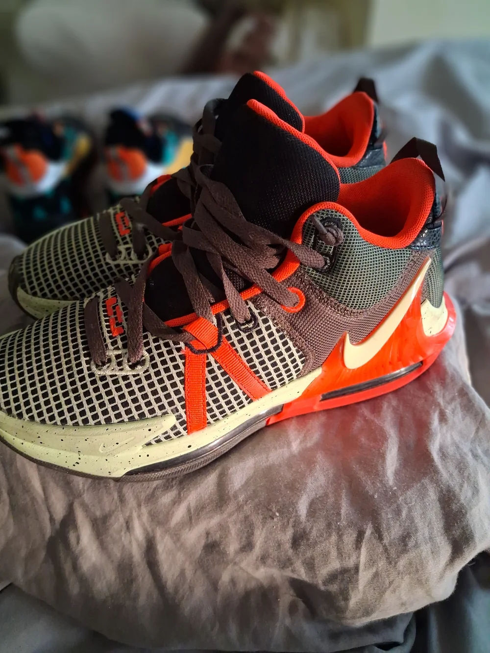Nike Kids' Bright Orange and Gray Performance Sneakers